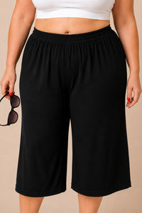 Pantacourt jersey grande taille fluide en viscose élasthanne