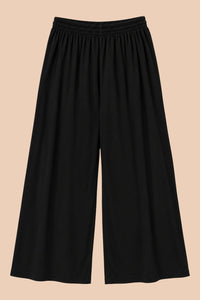 Pantalon palazzo grande taille fluide taille élastiquée