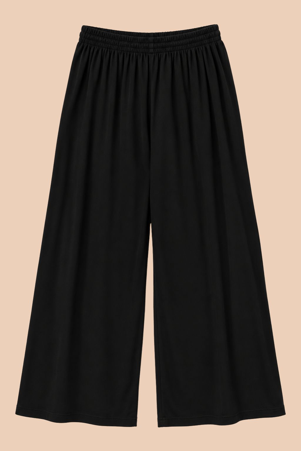 Pantalon palazzo grande taille fluide taille élastiquée