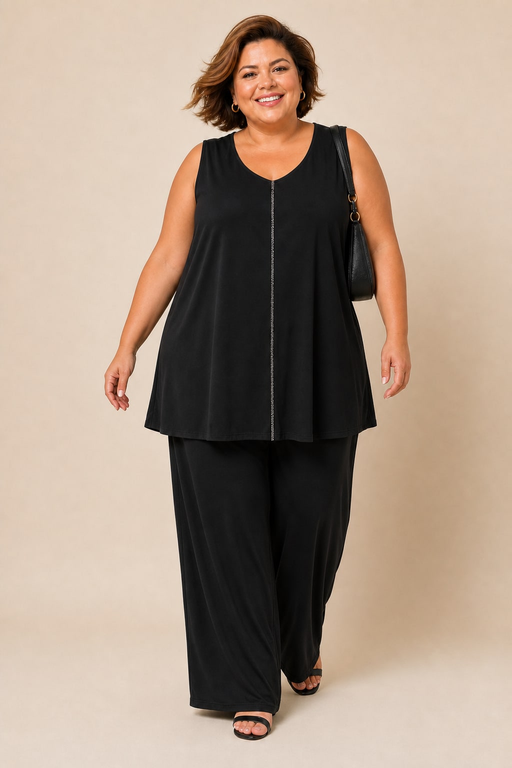 Débardeur grande taille fluide viscose élasthanne coupe détendue longueur 86 cm