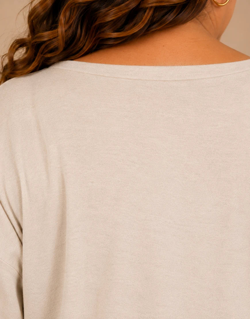 Pull Oversize Manches Longues Col V Grande Taille