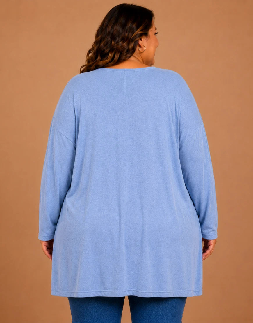 Pull Oversize  Manches Longues Col Rond Grande Taille