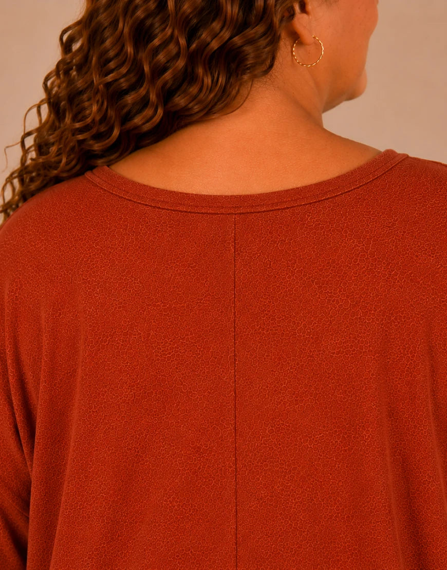 Pull Oversize Manches Longues Col V Grande Taille