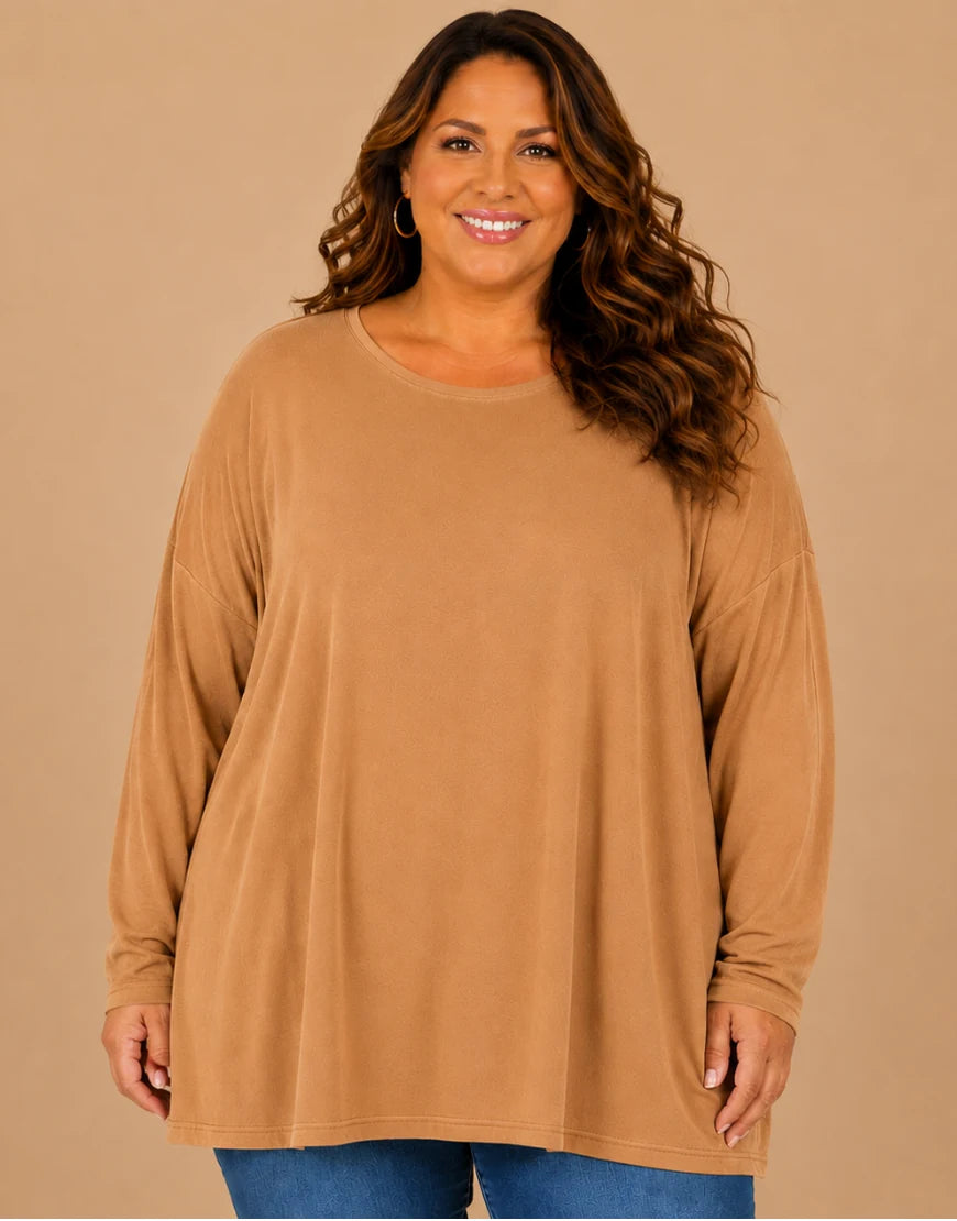 Pull Oversize  Manches Longues Col Rond Grande Taille