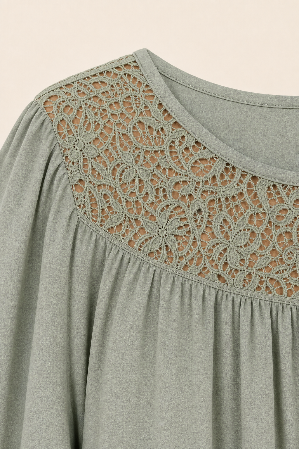 Tunique femme grande taille en viscose col dentelle ajourée coupe décontractée