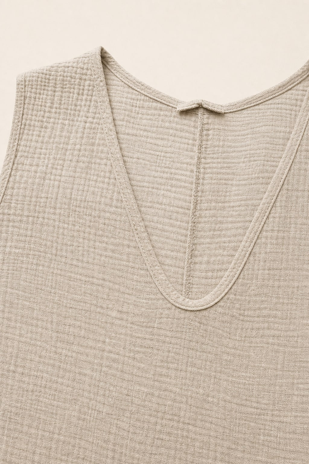 Robe grande taille midi sans manches en double gaze de coton coupe décontractée
