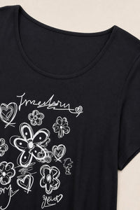 T-shirt grande taille fluide en viscose coupe décontractée manches courtes