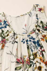 Robe grande taille en coton bretelles larges coupe ballon avec poches devant