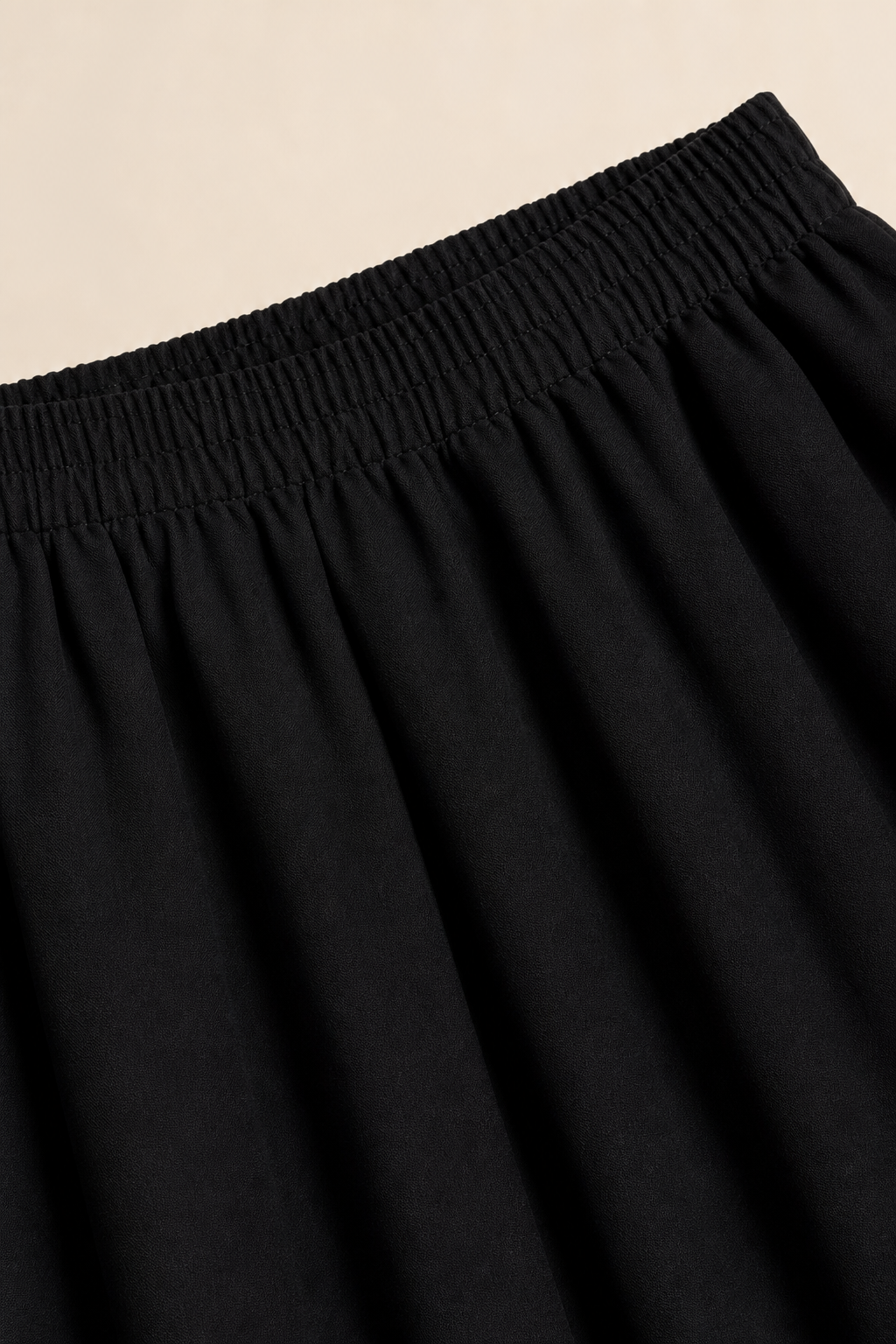 Jupe longue grande taille coupe évasée tissu fluide ceinture élastiquée froncée