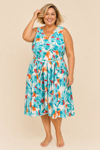 Robe grande taille coupe évasée en viscose fluide légère