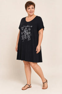 T-shirt grande taille fluide en viscose coupe décontractée manches courtes