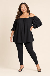 T-shirt grande taille fluide en viscose élasthanne coupe souple