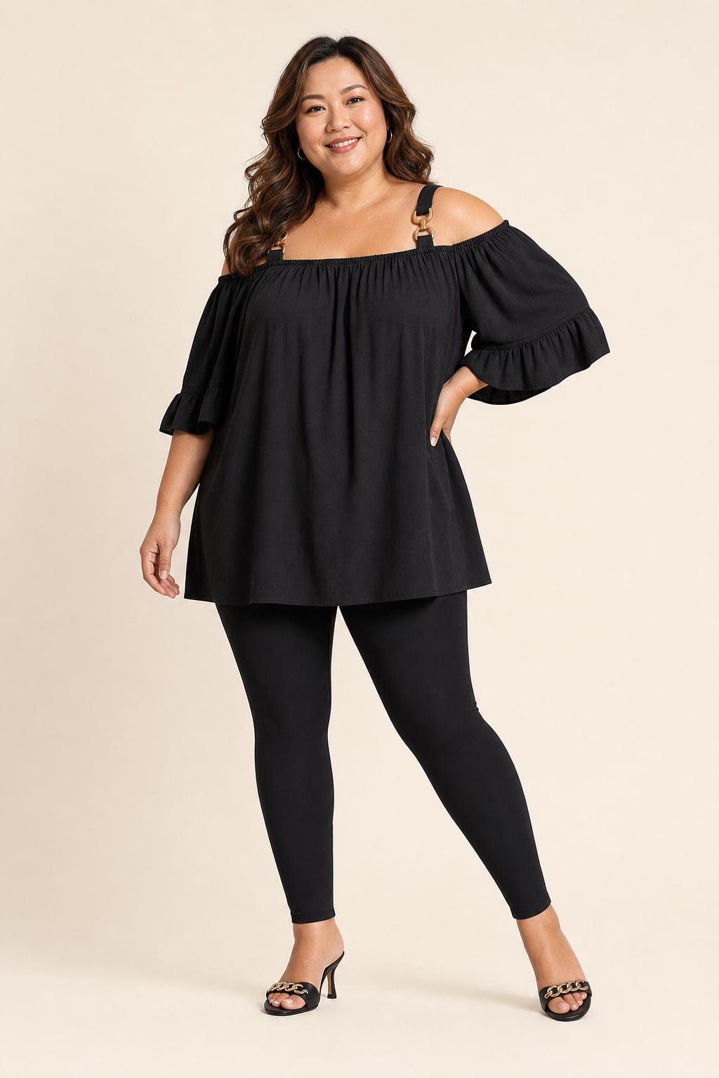T-shirt grande taille fluide en viscose élasthanne coupe souple Image
