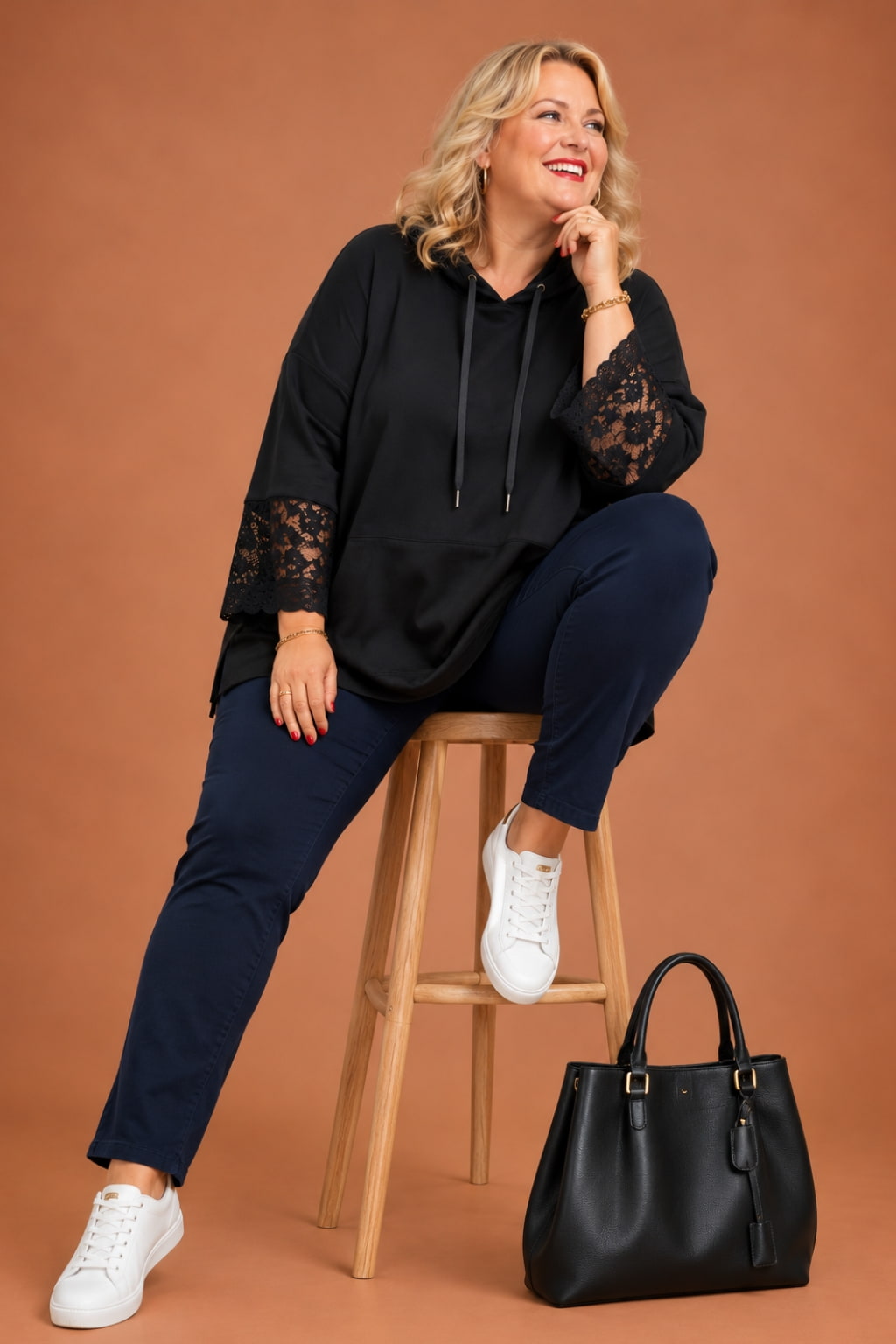 Pantalon slim grande taille stretch 2 poches