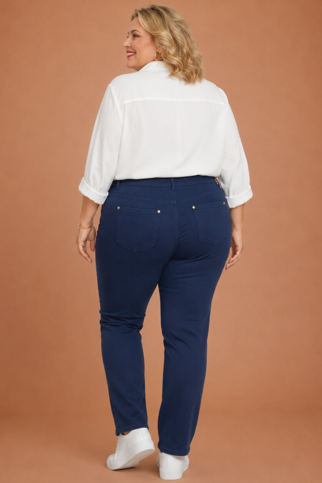 Pantalon slim grande taille stretch 2 poches