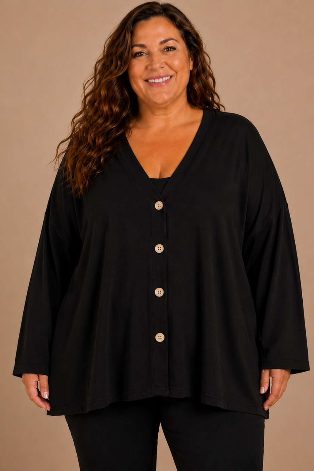 Sur-gilet Oversize Boutonné – Grande Taille 52/70