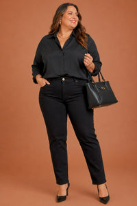 Pantalon slim grande taille stretch 2 poches