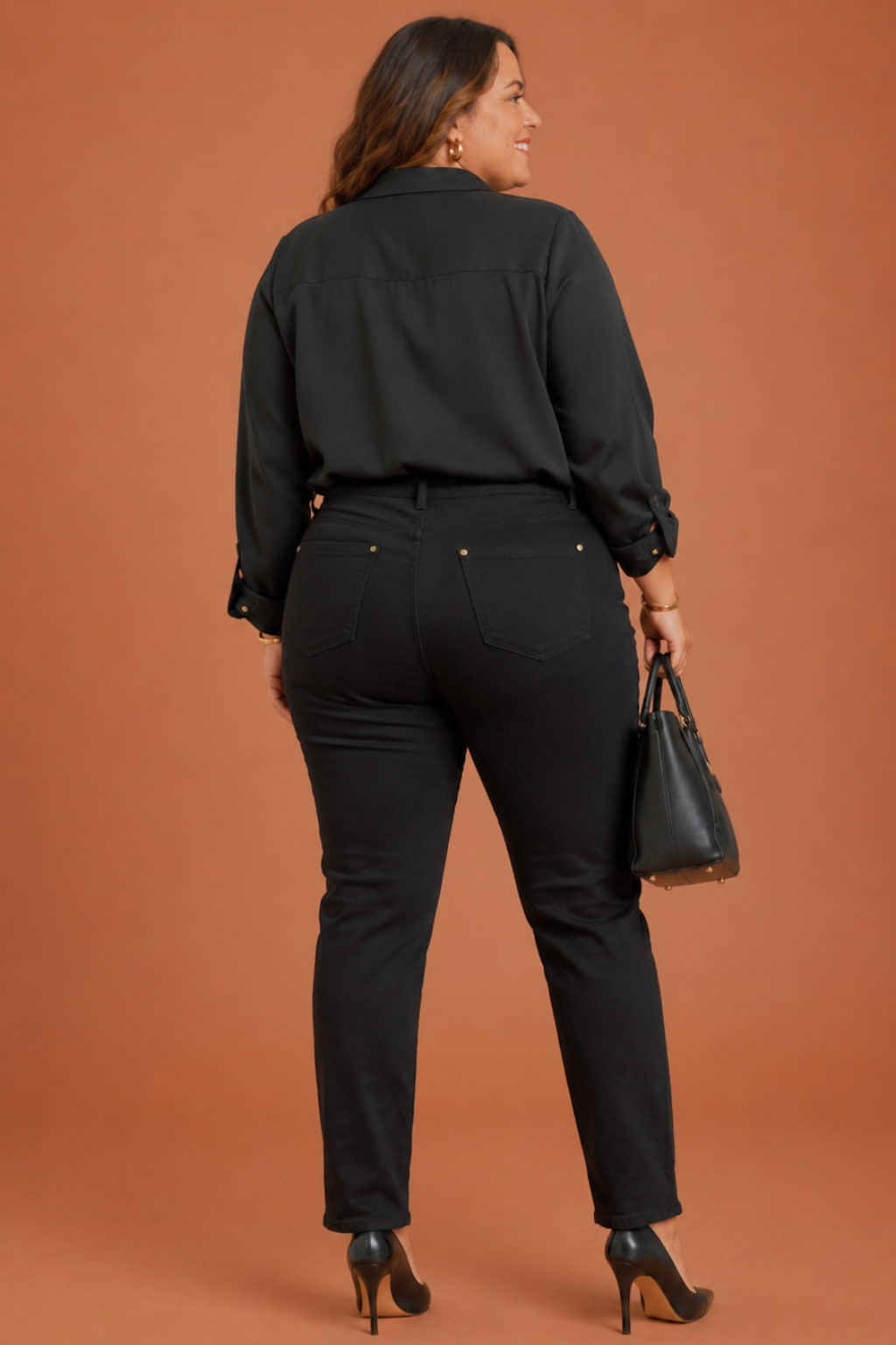 Pantalon slim grande taille stretch 2 poches