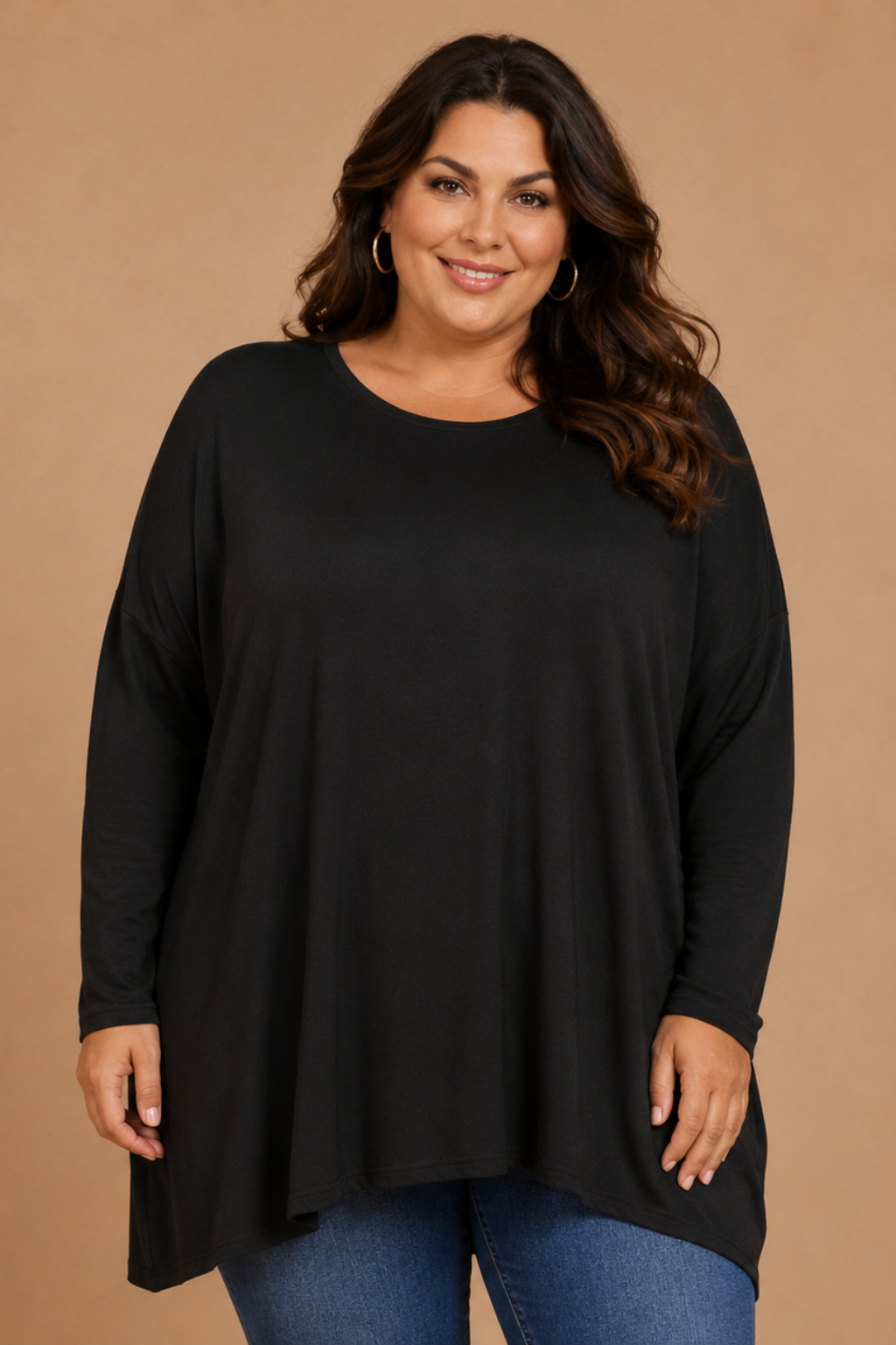Pull Oversize  Manches Longues Col Rond Grande Taille