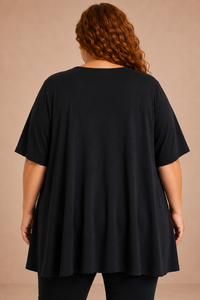 T-shirt Oversize Col V – Grande Taille