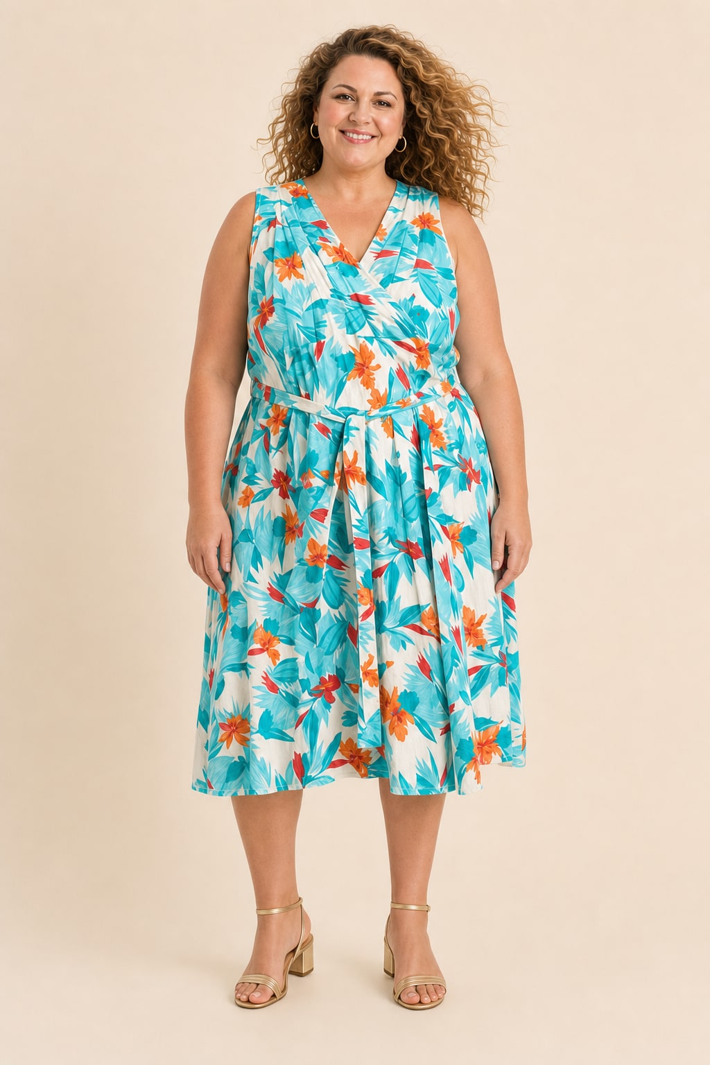 Robe grande taille fluide en viscose coupe souple et confortable