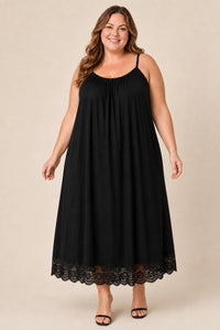 Robe grande taille fluide en viscose élastiquée coupe souple
