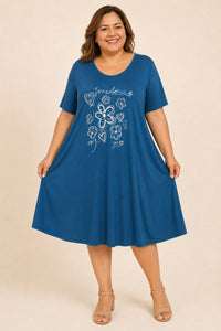T-shirt grande taille fluide en viscose coupe décontractée manches courtes