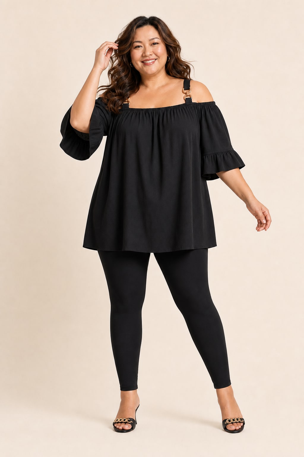 T-shirt grande taille fluide en viscose élasthanne coupe souple