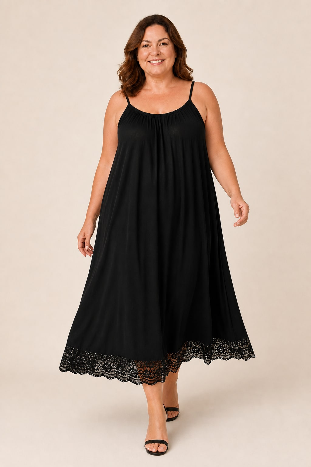 Robe grande taille fluide en viscose élasthanne coupe souple