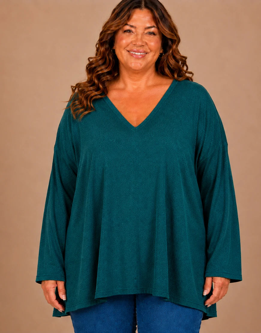 Pull Oversize Manches Longues Col V Grande Taille