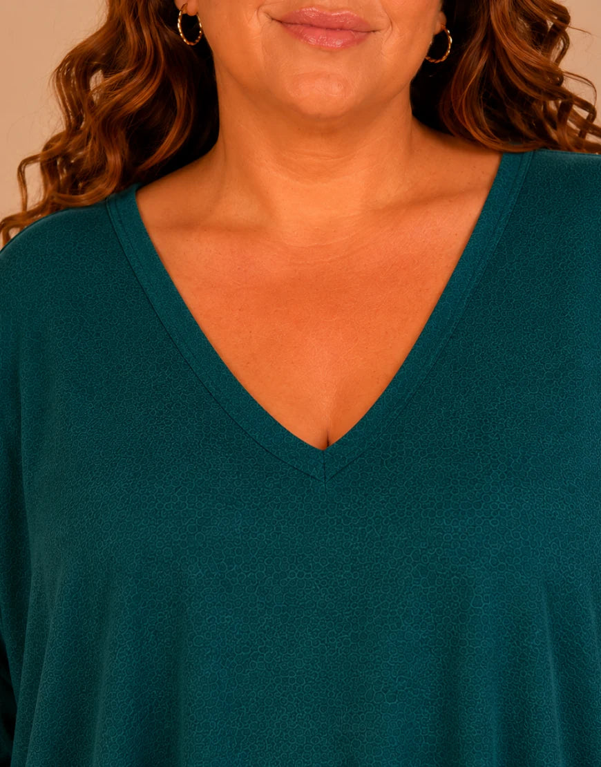 Pull Oversize Manches Longues Col V Grande Taille