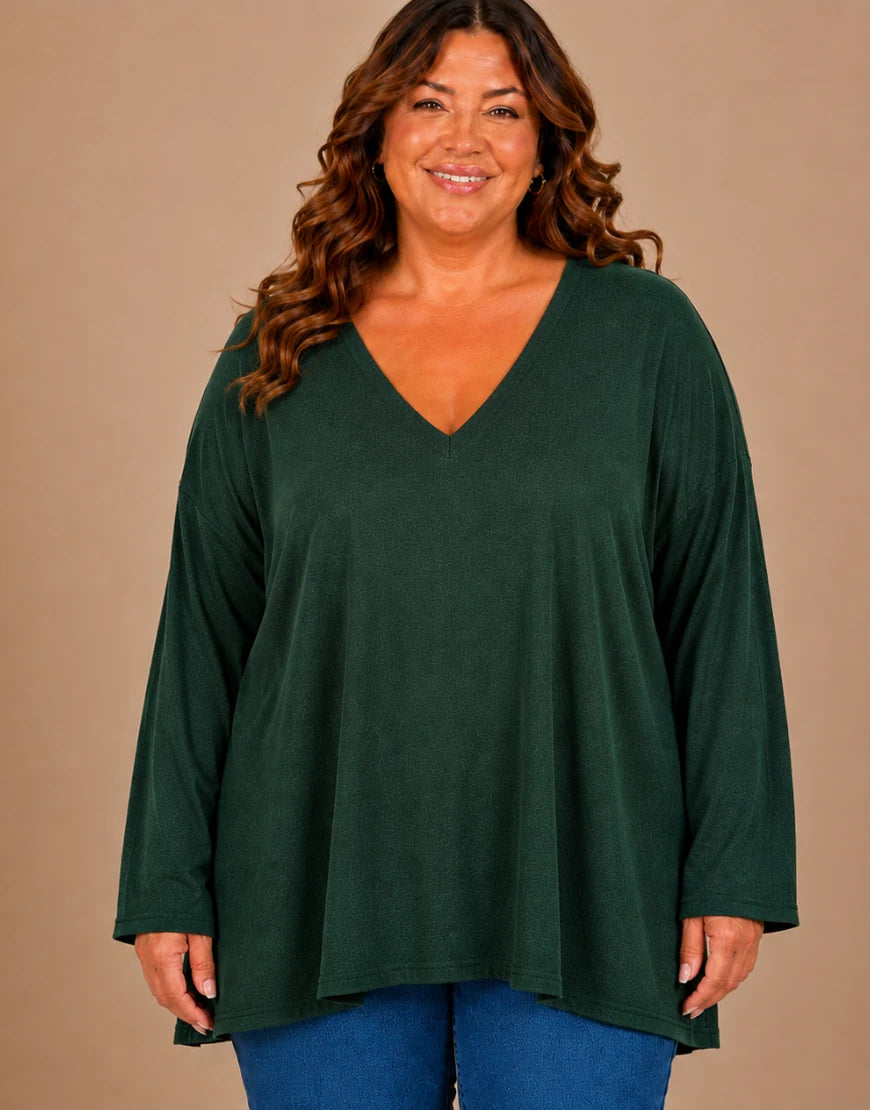Pull Oversize Manches Longues Col V Grande Taille