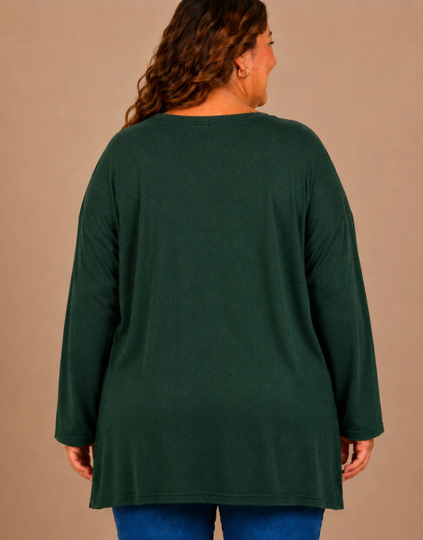 Pull Oversize Manches Longues Col V Grande Taille