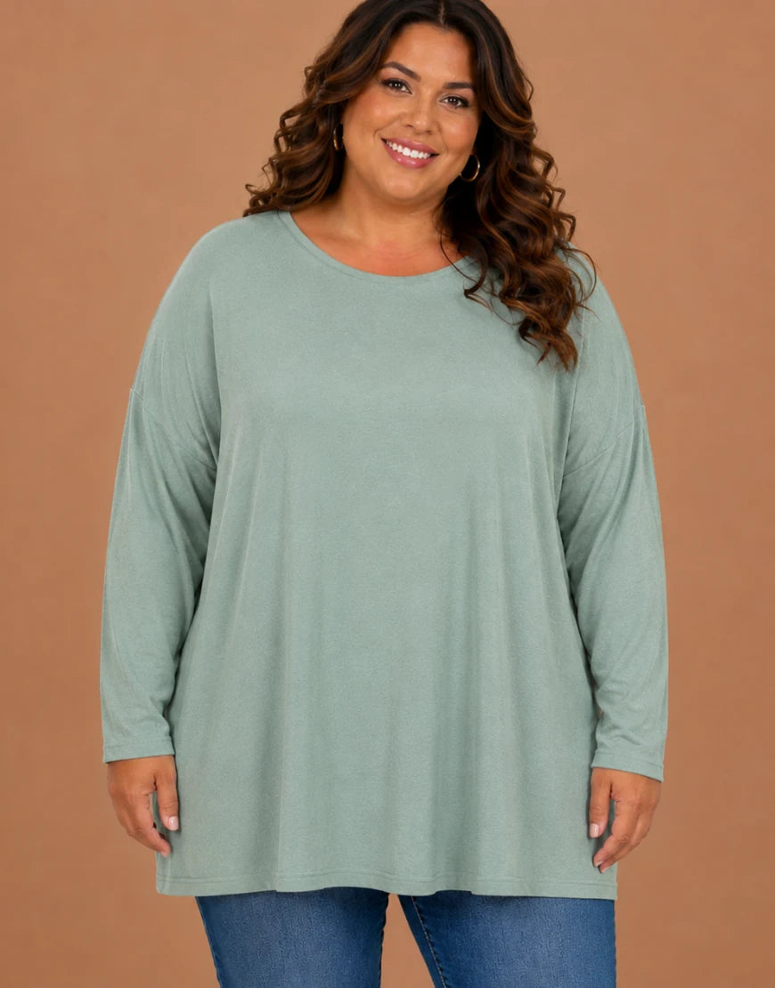 Pull Oversize  Manches Longues Col Rond Grande Taille