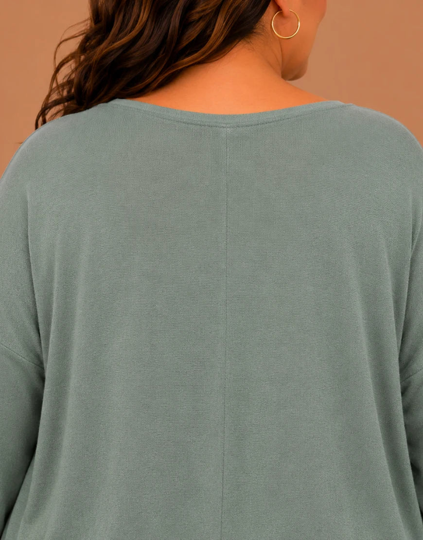 Pull Oversize  Manches Longues Col Rond Grande Taille
